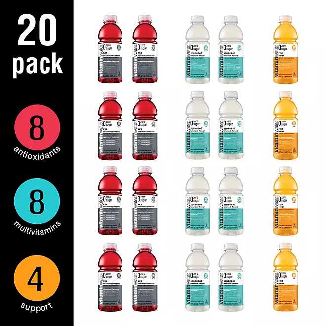 Glaceau Vitaminwater Zero Variety Pack Nutrient Enhanced Water (20 fl. oz., 20 pk